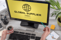 Computer screen showing global supplier